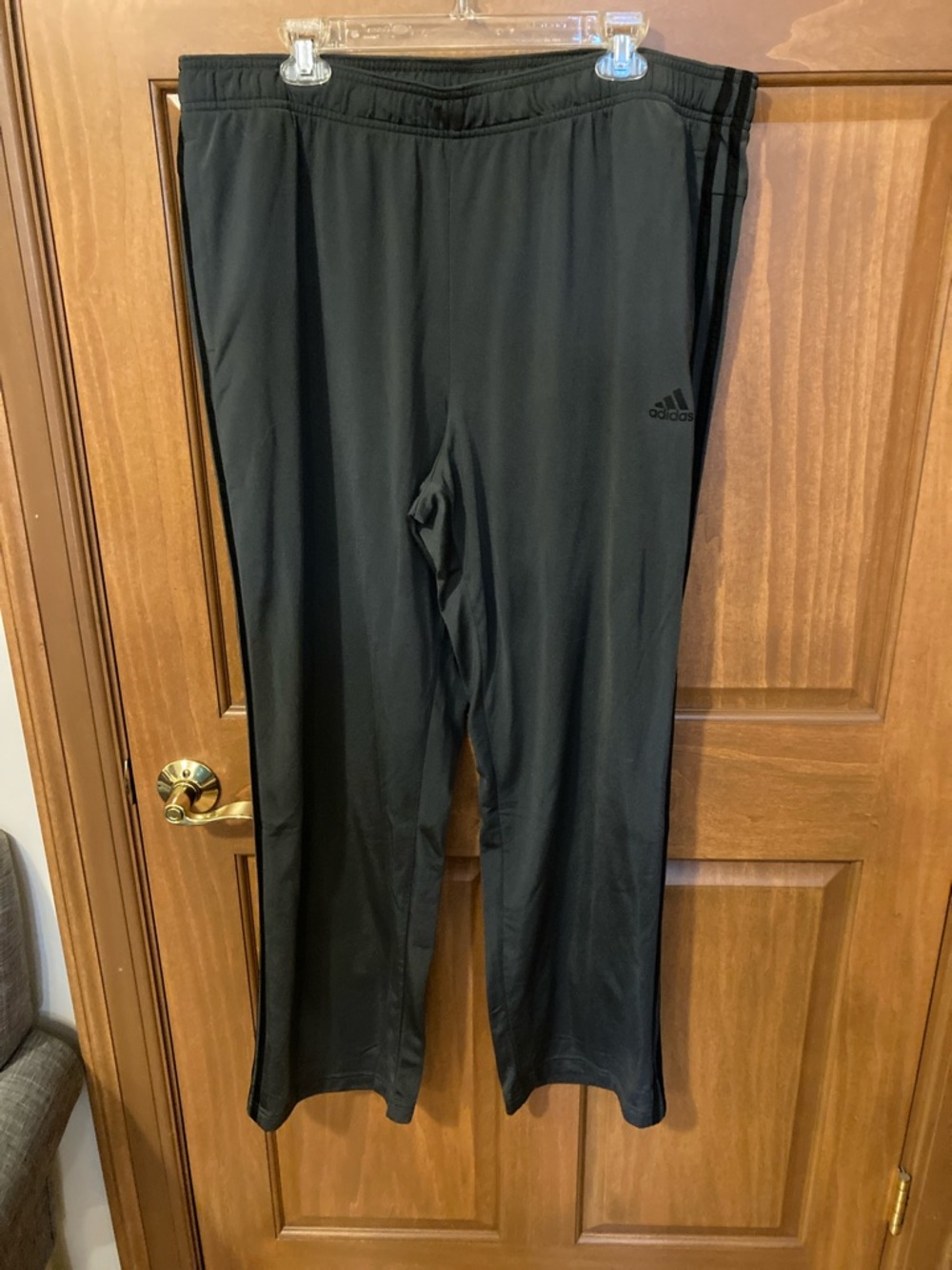 adidas Men's Black Athletic Track Pants with Subtle Stripes